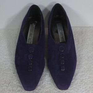 90s STUDIOPAOLO Shoes Purple Vintage Suede Leather Slip On Pumps Women's Size 7